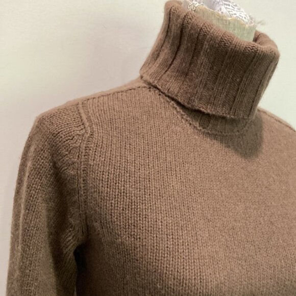 SISLEY Turtleneck Sweater Brown Wool Chunky Angora - Picture 8 of 12